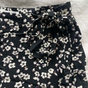 Black Floral Mini Skirt